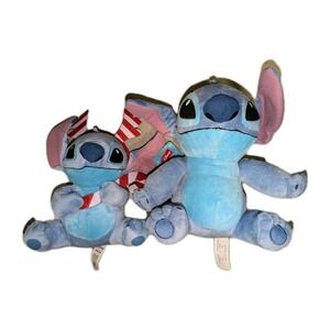 Disney Holiday Stitch Plush Lot 7.8" & 12" Lilo & Stitch NWT